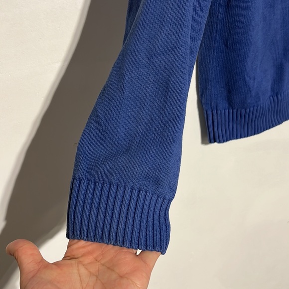 Vintage Polo Ralph Lauren Blue Embroidered Detail Quarter Zip Size L - Picture 4 of 8